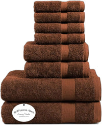 Luxury 4 Face Cloths, 2 Hand Towels, 2 Bath Towels- Super Soft 8 Piece 600GSM Towel Bale