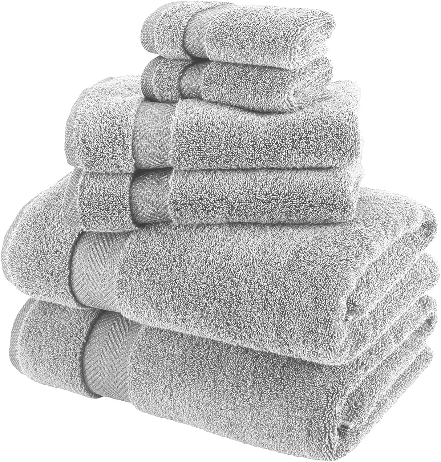 Super Soft 6 Piece 800GSM Towel Bale -2 Face Cloth 2 Hand Towels, 2 Bath Towels