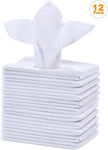 Table Linen: 12 x White Cotton Napkins; 100% Egyptian Cotton; 250 TC - Towelsbay