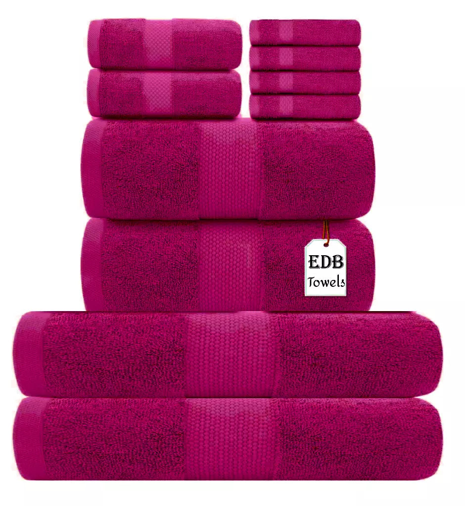 Egyptian Cotton 8 Piece Bale Set 800GSM - 4 Face Cloths, 2 Hand Towel, 2 Bath Towel