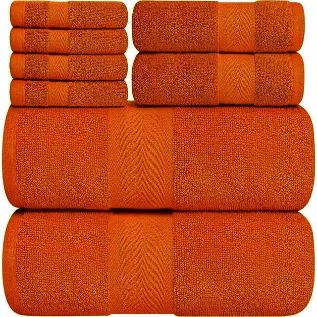 8 Pcs Towel Bale Set 100% Egyptian Cotton Face, Hand Towel, Big Bath Towel 600GSM - Towelsbay