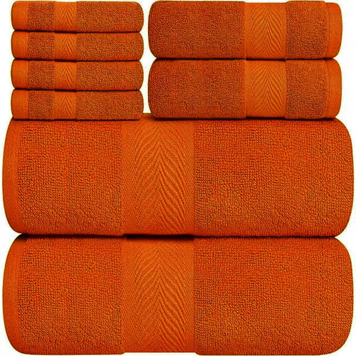 8 Pcs Towel Bale Set 100% Egyptian Cotton Face, Hand Towel, Big Bath Towel 600GSM - Towelsbay