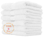 Pack of 6 Luxury White Face Cloth Towels 100% Egyptian Cotton Soft Flannel Wash Cloths Towel