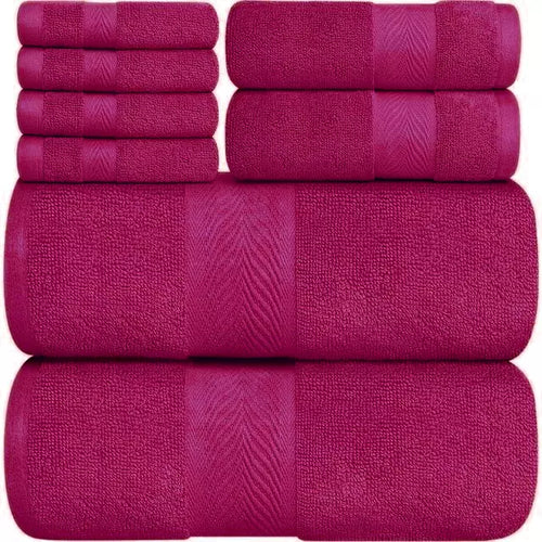 8 Pcs Towel Bale Set 100% Egyptian Cotton Face, Hand Towel, Big Bath Towel 600GSM - Towelsbay