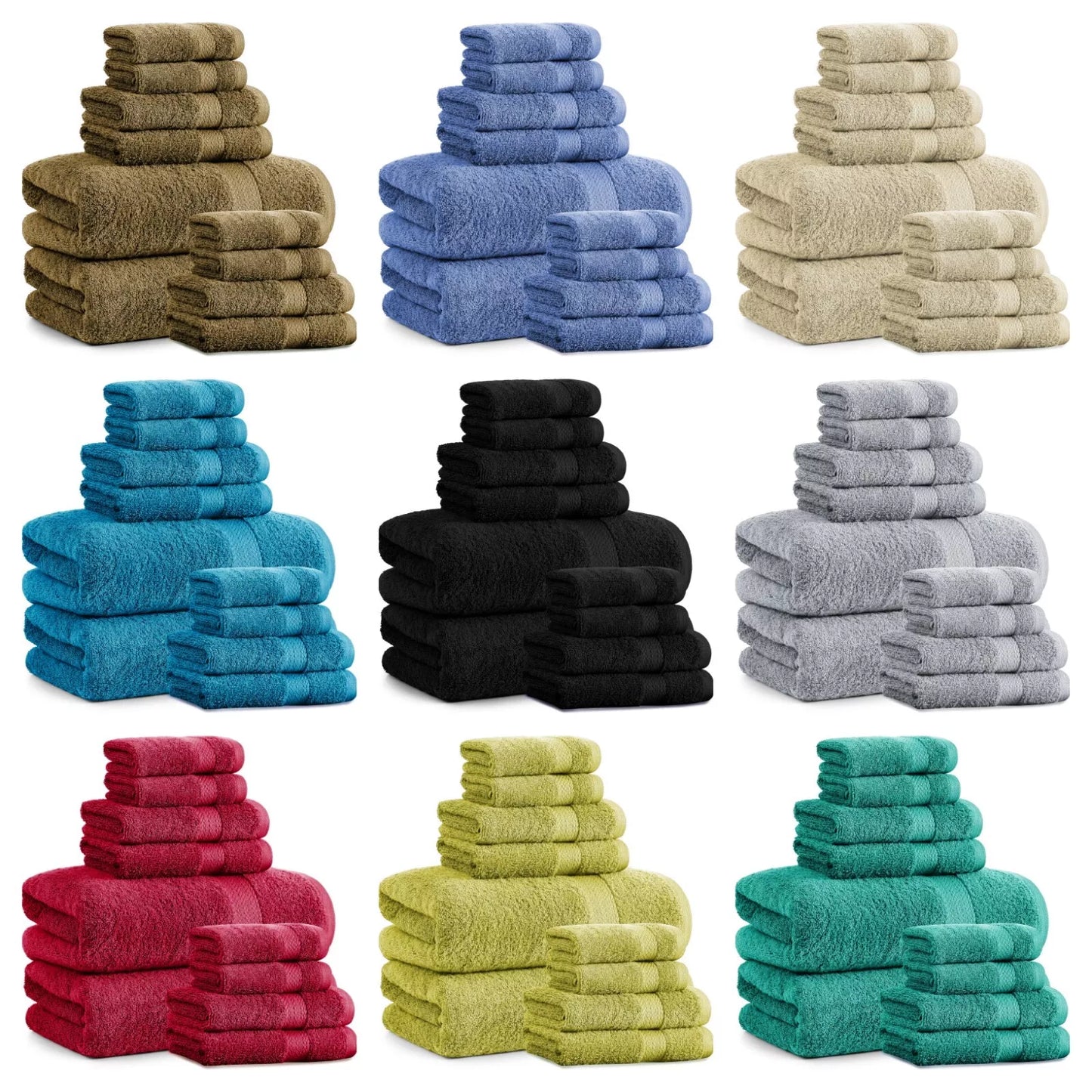 6 Piece 800GSM Towel Bale- 100% Cotton