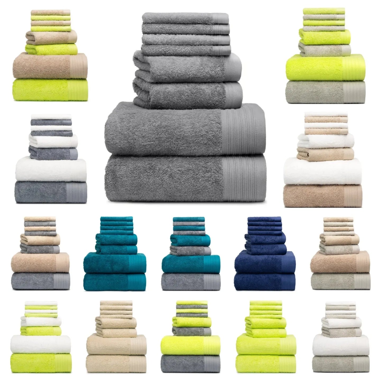 Luxury 100% Egyptian Cotton Towel 6 Piece Bale Set Face Hand Bath Towels 800 GSM