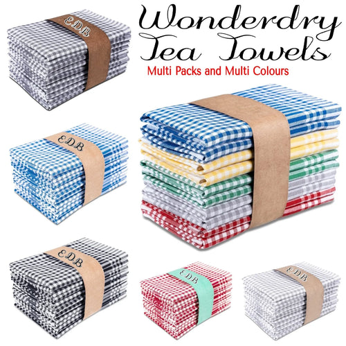 192 Pack Kitchen Tea Towels 100% Cotton Wonder Dry Dish Cloths Cleaning Drying Towels Set - Towelsbay