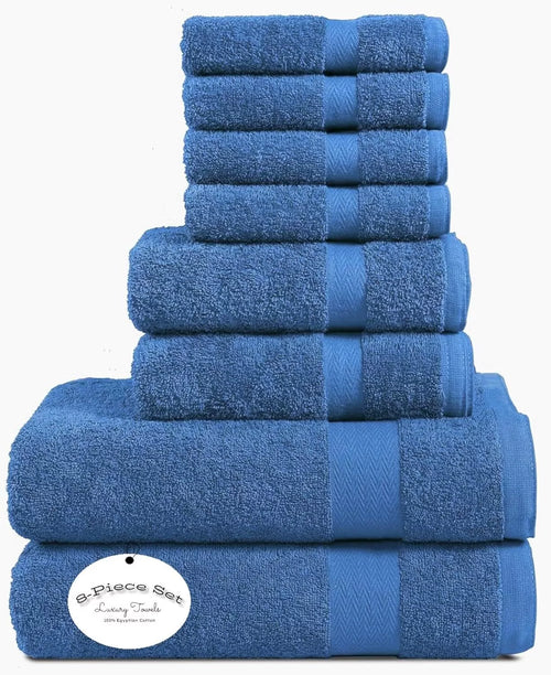 Complete 8-Piece Towel Bale for Bath, Hand, and Face Use