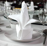 Table Linen: 12 x White Cotton Napkins; 100% Egyptian Cotton; 250 TC - Towelsbay