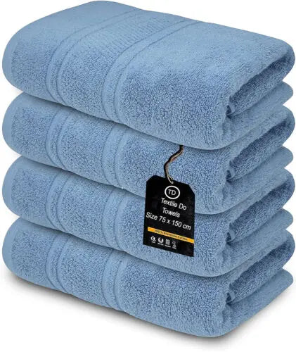 Large 75x150cm Egyptian Cotton Bath Towels Set of 4