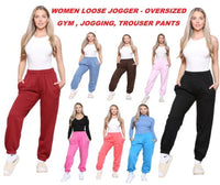 Women's Joggers Tracksuit Bottoms Over sized Fleece Ladies Trousers Jogging Pants