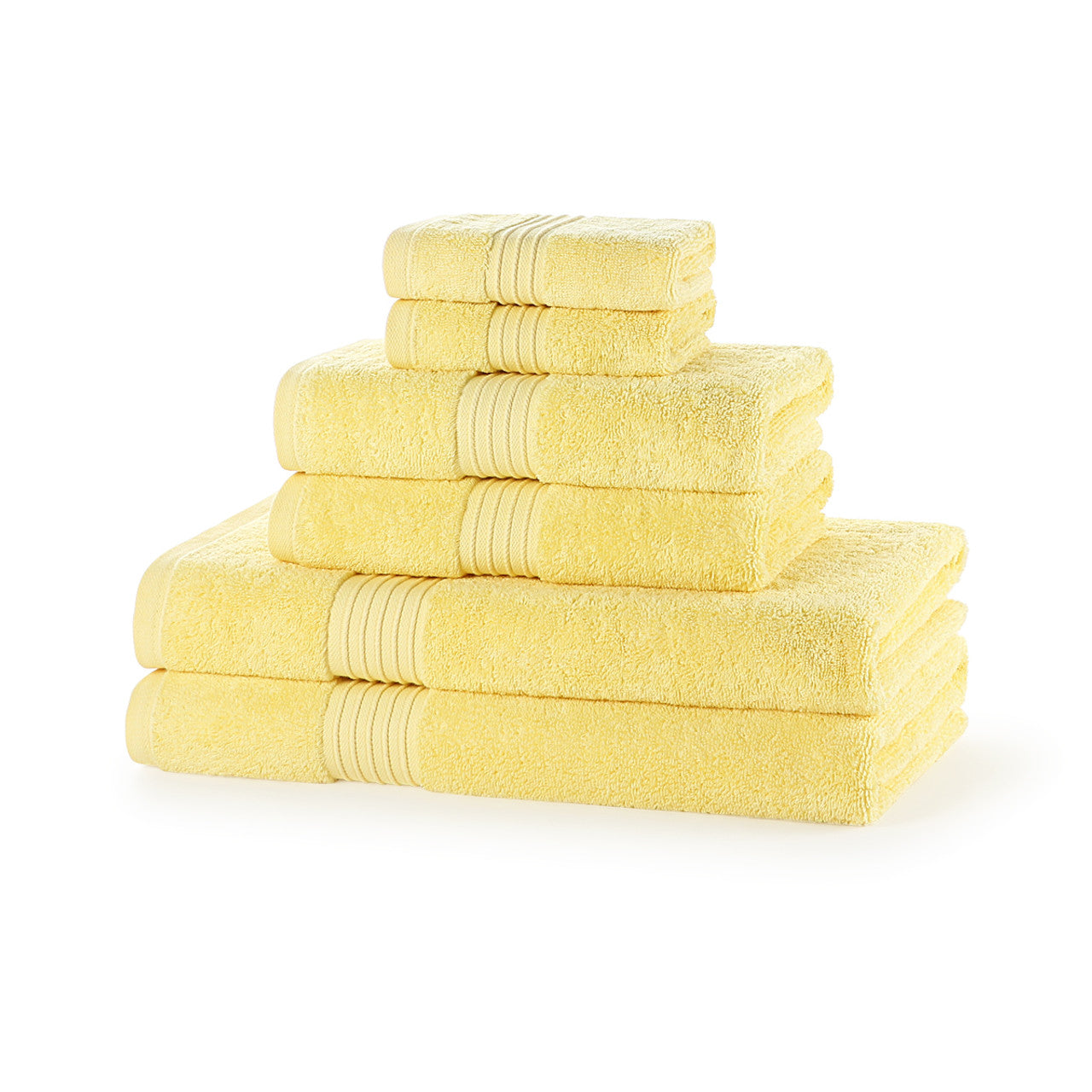 Egyptian Cotton 2 Face Cloths, 2 Hand Towels, 2 Bath Towels - 6 Piece 700GSM Towel Bale