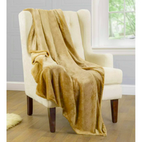 Large Fleece Blanket Sofa Throw Light Weight Faux Fur Mink Double & King UK Size