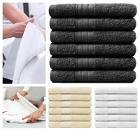 6 Pack Guest Towels 100% Egyptian Cotton 600-GSM Premium Hotel Quality