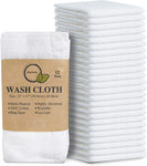 12 x Cotton Face Cloths Flannels 100% Egyptian Cotton Wash Cloths Soft 30 x 30cm