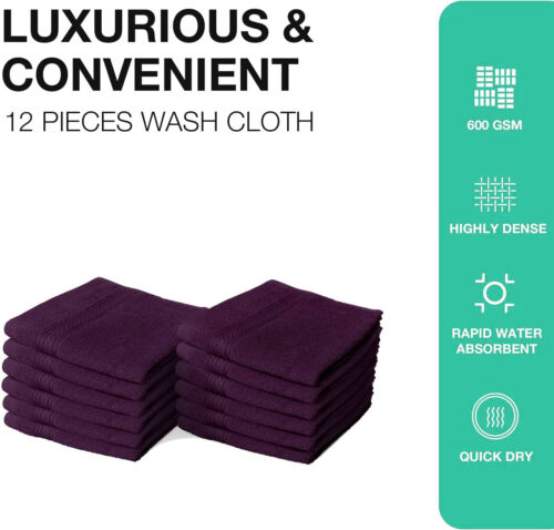 8 X Luxury Face Cloth Towel Set 100% Egyptian Cotton Soft Flannels Wash Cloths