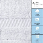Pack of 6 Hand Towel Skin Friendly 100% Egyptian Cotton 500GSM (White)