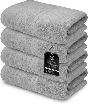 4x Large Jumbo Budget Bath Sheet Towels 100% Egyptian Cotton