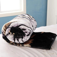 3D Animal Print Luxury Soft Warm Mink Throw Fleece Blanket for Bed Sofa Double King